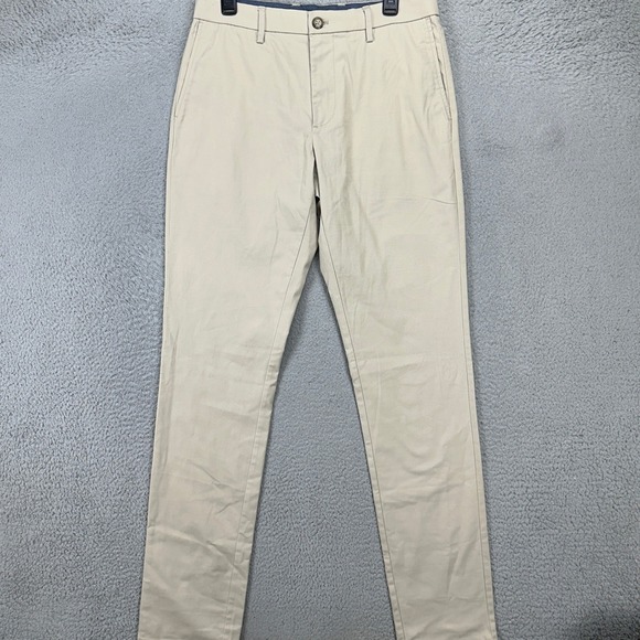 Old Navy Mens Ultimate Slim Khaki Pants 32X38 Beige Flat Front Casual‎ Stretch